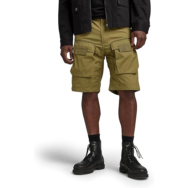 Short Pants for Men with Zipper Solid Black Cargo Shorts Multi